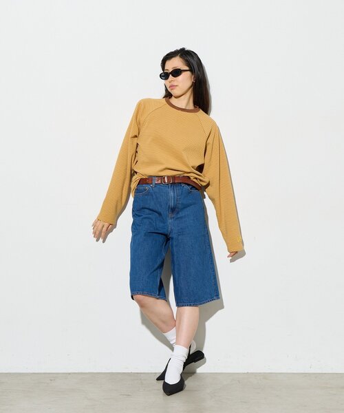 B-DAY STORE（ビーデイストア）の「【B-DAY STORE】ボーダーカットソー　ロンT（Tシャツ/カットソー・レディース・ピンク/イエロー・0）」の12枚目の写真