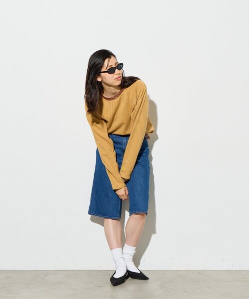 B-DAY STORE（ビーデイストア）の「【B-DAY STORE】ボーダーカットソー　ロンT（Tシャツ/カットソー・レディース・ピンク/イエロー・0）」の13枚目の写真