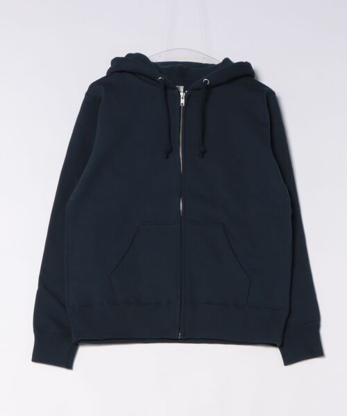 TONE SELECT WEAR（トーンセレクトウェア）の「TRUSS(トラス)　　12.4oz ヘビーウェイト フルジップパーカー メンズ 厚手 裏起毛 (HSZ-137)（パーカー・メンズ・ブラック/オフホワイト/ヘザーグレー/ネイビー・SMALL/LARGE/MEDIUM）」の4枚目の写真