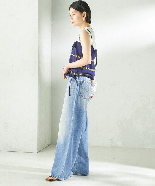 SHIPS(シップス)の「【SHIPS別注】crinkle crinkle crinkle:〈洗濯機可能〉POLO CAMI(キャミソール・レディース・ネイビー・ONE SIZE)」の4枚目の写真