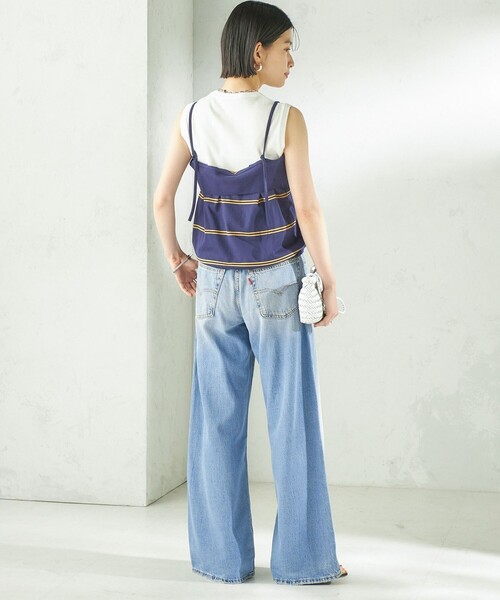 SHIPS(シップス)の「【SHIPS別注】crinkle crinkle crinkle:〈洗濯機可能〉POLO CAMI(キャミソール・レディース・ネイビー・ONE SIZE)」の5枚目の写真
