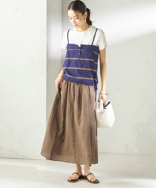 SHIPS(シップス)の「【SHIPS別注】crinkle crinkle crinkle:〈洗濯機可能〉POLO CAMI(キャミソール・レディース・ネイビー・ONE SIZE)」の10枚目の写真