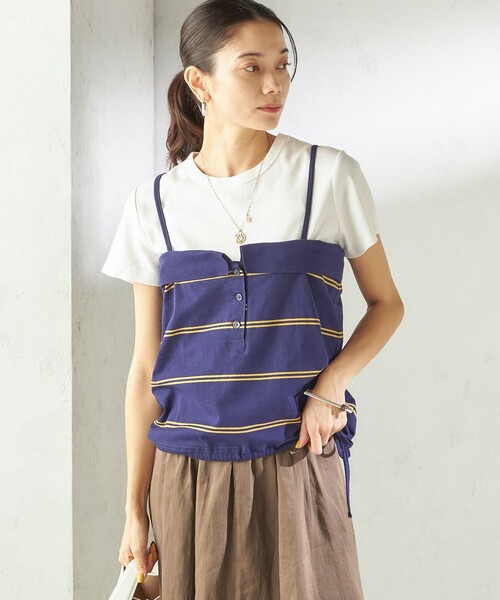 SHIPS(シップス)の「【SHIPS別注】crinkle crinkle crinkle:〈洗濯機可能〉POLO CAMI(キャミソール・レディース・ネイビー・ONE SIZE)」の13枚目の写真