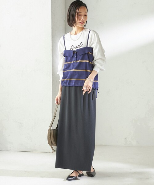 SHIPS(シップス)の「【SHIPS別注】crinkle crinkle crinkle:〈洗濯機可能〉POLO CAMI(キャミソール・レディース・ネイビー・ONE SIZE)」の15枚目の写真