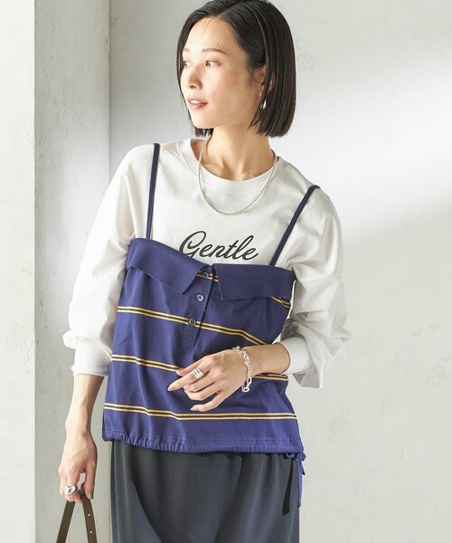 SHIPS(シップス)の「【SHIPS別注】crinkle crinkle crinkle:〈洗濯機可能〉POLO CAMI(キャミソール・レディース・ネイビー・ONE SIZE)」の17枚目の写真