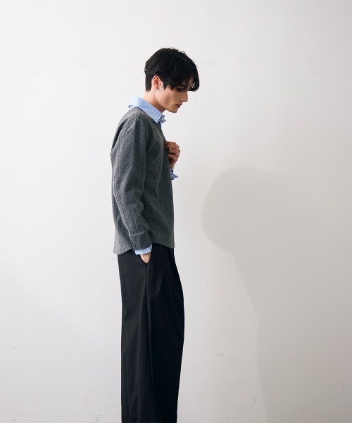 Shoowtime(ショウタイム)の「Faux layered knit shirt / フェイクレイヤードニットシャツ(シャツ/ブラウス・メンズ・クリーム/グレー/ブラック・MEDIUM/LARGE/X-LARGE)」の21枚目の写真
