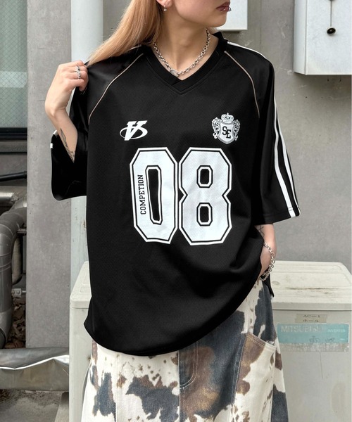 sedacle(セダクル)の「ナンバリングユニフォームTEE(Tシャツ/カットソー・メンズ・グレー/ブラック・LARGE/MEDIUM/SMALL)」の2枚目の写真