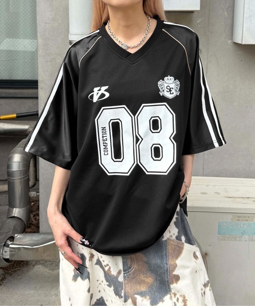 sedacle(セダクル)の「ナンバリングユニフォームTEE(Tシャツ/カットソー・メンズ・グレー/ブラック・LARGE/MEDIUM/SMALL)」の3枚目の写真