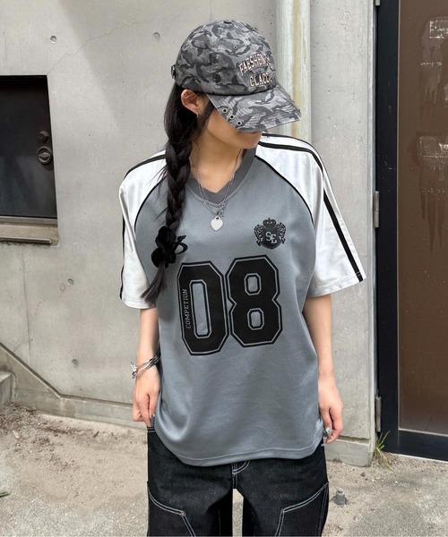 sedacle(セダクル)の「ナンバリングユニフォームTEE(Tシャツ/カットソー・メンズ・グレー/ブラック・LARGE/MEDIUM/SMALL)」の6枚目の写真