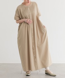 バックフリルコットンワンピース