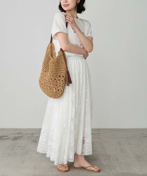 BONLECILL Marche(ボンルシールマルシェ)の「【BONLECILL Marche】ペーパーかごショルダーバッグ(かごバッグ・レディース・ベージュ/ブラウン・FREE)」の7枚目の写真