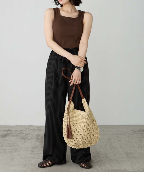 BONLECILL Marche(ボンルシールマルシェ)の「【BONLECILL Marche】ペーパーかごショルダーバッグ(かごバッグ・レディース・ベージュ/ブラウン・FREE)」の13枚目の写真