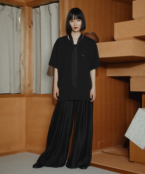 HARE(ハレ)の「【接触冷感】ボウタイツキVネックプルオーバー(HARE)(Tシャツ/カットソー・メンズ・ホワイト/ブラック・FREE)」の3枚目の写真