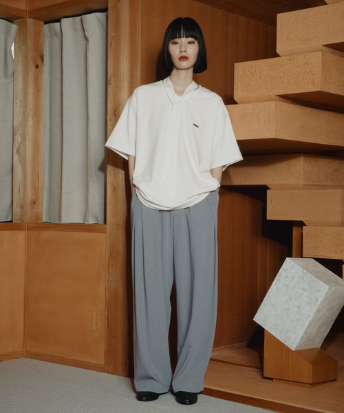 HARE(ハレ)の「【接触冷感】ボウタイツキVネックプルオーバー(HARE)(Tシャツ/カットソー・メンズ・ホワイト/ブラック・FREE)」の8枚目の写真