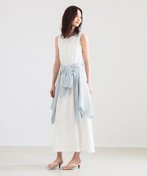 Demi-Luxe BEAMS(デミルクス ビームス)の「【7/31値下げ】ピグメント ダイ ワンピース(ワンピース・レディース・ブラウン/ホワイト・36/38)」の5枚目の写真