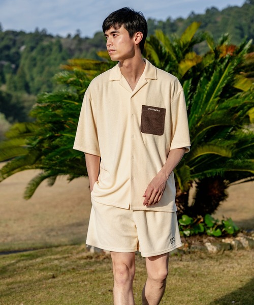 IRISHMAN（アイリッシュマン）の「RELAX AIR PILE SHORTS（MENS（その他パンツ・メンズ・アイボリー/ネイビー・L/M）」の14枚目の写真