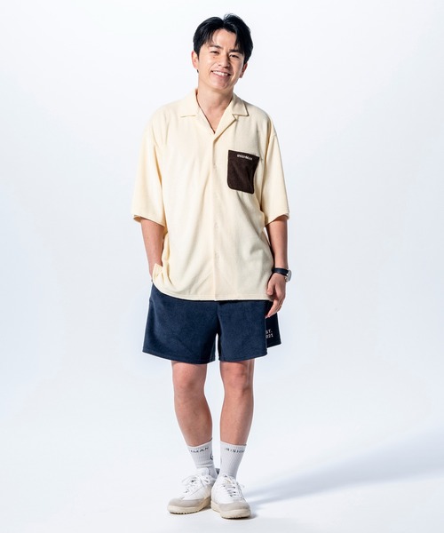 IRISHMAN（アイリッシュマン）の「RELAX AIR PILE SHORTS（MENS（その他パンツ・メンズ・アイボリー/ネイビー・L/M）」の15枚目の写真