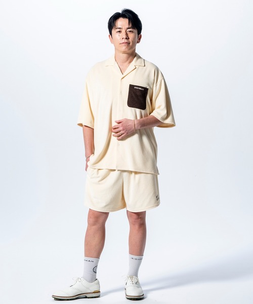 IRISHMAN（アイリッシュマン）の「RELAX AIR PILE SHORTS（MENS（その他パンツ・メンズ・アイボリー/ネイビー・L/M）」の6枚目の写真