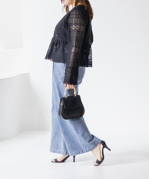 CLETTE（クレット）の「CLETTEオリジナルセミフレアデニムパンツ（その他パンツ・レディース・インディゴブルー/ブラック/サックスブルー・4L/3L/LL）」の9枚目の写真