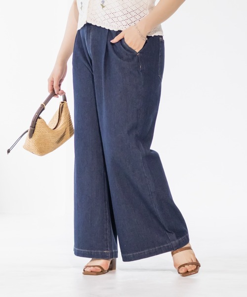 CLETTE（クレット）の「CLETTEオリジナルセミフレアデニムパンツ（その他パンツ・レディース・インディゴブルー/ブラック/サックスブルー・4L/3L/LL）」の14枚目の写真