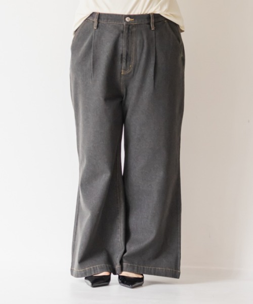 CLETTE（クレット）の「CLETTEオリジナルセミフレアデニムパンツ（その他パンツ・レディース・インディゴブルー/ブラック/サックスブルー・4L/3L/LL）」の16枚目の写真