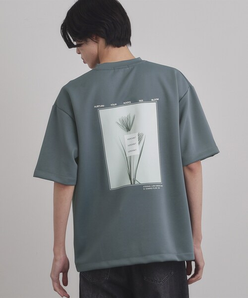 tk.TAKEO KIKUCHI（ティーケータケオキクチ）の「バックブルームTシャツ（Tシャツ/カットソー・メンズ・ブルーグリーン/ブラック/ホワイト・03/02）」の3枚目の写真