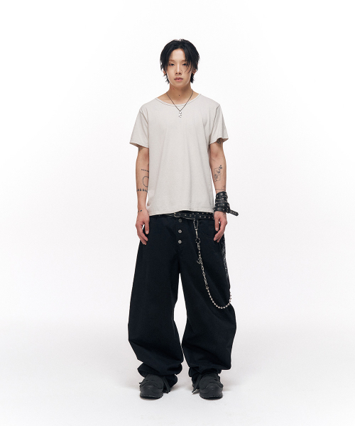 SCHISM INDUCING(スキズムインデューシング)の「CROSS CROPPED T SHIRT LIGHT GREY(Tシャツ/カットソー・レディース・その他・LARGE/MEDIUM)」の7枚目の写真