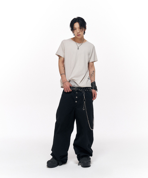 SCHISM INDUCING(スキズムインデューシング)の「CROSS CROPPED T SHIRT LIGHT GREY(Tシャツ/カットソー・レディース・その他・LARGE/MEDIUM)」の12枚目の写真