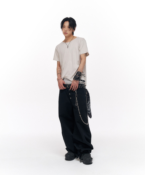 SCHISM INDUCING(スキズムインデューシング)の「CROSS CROPPED T SHIRT LIGHT GREY(Tシャツ/カットソー・レディース・その他・LARGE/MEDIUM)」の15枚目の写真