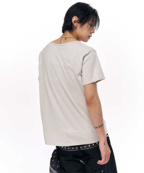 SCHISM INDUCING(スキズムインデューシング)の「CROSS CROPPED T SHIRT LIGHT GREY(Tシャツ/カットソー・レディース・その他・LARGE/MEDIUM)」の18枚目の写真
