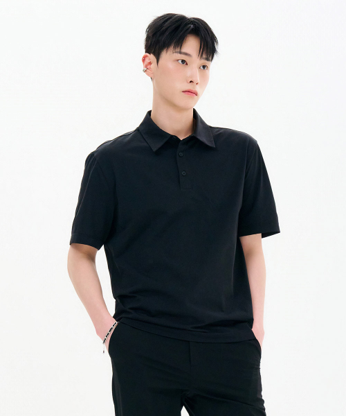 CHASECULT（チェイスカルト）の「共用クールカラー半袖Tシャツ-FCRU5714E03（ポロシャツ・メンズ・ブラック・105/110/90/95/100）」の3枚目の写真