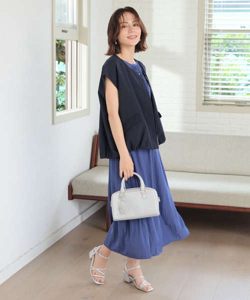 GLACIER lusso(グラシアルッソ)の「【美冷・接触冷感】ドロスト使いジップベスト(ベスト・レディース・ネイビー/モカ・L/M/S)」の8枚目の写真