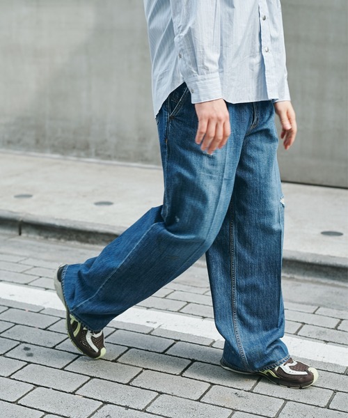 STEAF（スティーフ）の「MEADOW DENIM PANTS（デニムパンツ・メンズ・ベージュ/インディゴブルー・MEDIUM/LARGE）」の3枚目の写真