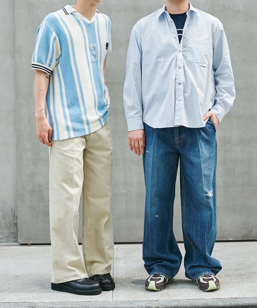 STEAF（スティーフ）の「MEADOW DENIM PANTS（デニムパンツ・メンズ・ベージュ/インディゴブルー・MEDIUM/LARGE）」の4枚目の写真