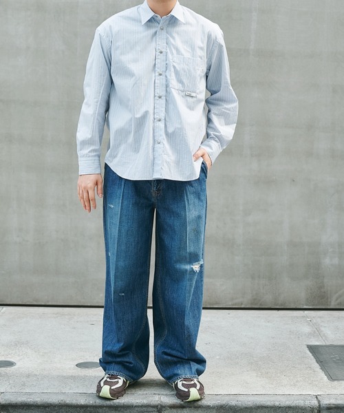 STEAF（スティーフ）の「MEADOW DENIM PANTS（デニムパンツ・メンズ・ベージュ/インディゴブルー・MEDIUM/LARGE）」の9枚目の写真