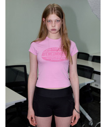 ラウンドクラックロゴTシャツ PINK