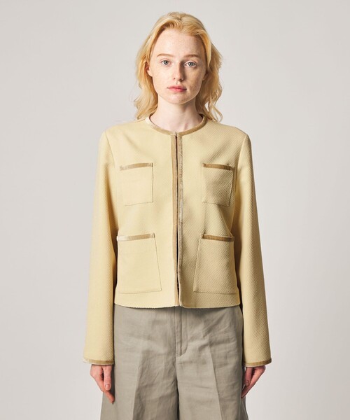 Steven Alan（スティーブンアラン）の「＜Steven Alan＞ジャガード ブルゾン（ノーカラージャケット・レディース・ブラック/クリーム・M/S）」の5枚目の写真