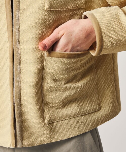 Steven Alan（スティーブンアラン）の「＜Steven Alan＞ジャガード ブルゾン（ノーカラージャケット・レディース・ブラック/クリーム・M/S）」の8枚目の写真
