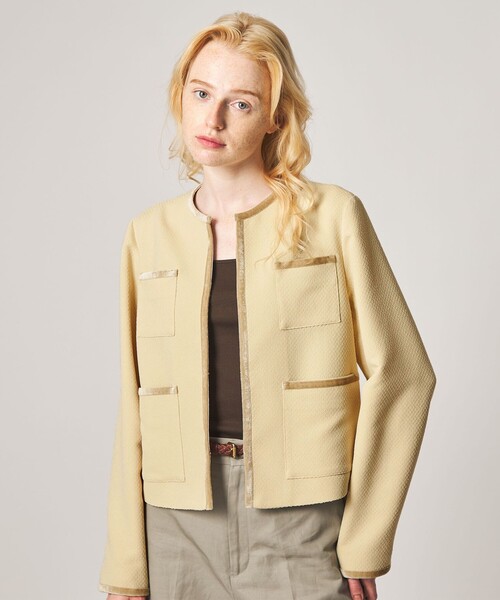 Steven Alan（スティーブンアラン）の「＜Steven Alan＞ジャガード ブルゾン（ノーカラージャケット・レディース・ブラック/クリーム・M/S）」の15枚目の写真