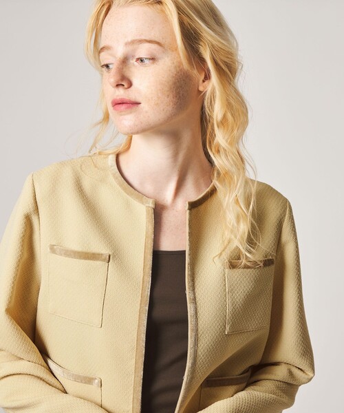 Steven Alan（スティーブンアラン）の「＜Steven Alan＞ジャガード ブルゾン（ノーカラージャケット・レディース・ブラック/クリーム・M/S）」の16枚目の写真