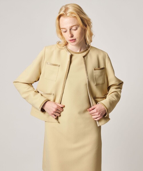 Steven Alan(スティーブンアラン)の「<Steven Alan>ジャガード ブルゾン(ノーカラージャケット・レディース・ブラック/クリーム・M/S)」の3枚目の写真