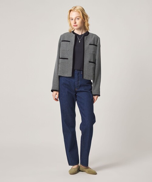 Steven Alan(スティーブンアラン)の「<Steven Alan>ジャガード ブルゾン(ノーカラージャケット・レディース・ブラック/クリーム・M/S)」の5枚目の写真