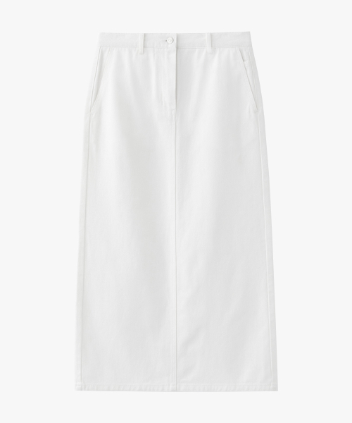 SUARE WOMEN(スアレウーマン)の「(ウィメンズ)コットンツイルマキシスカート(デニムパンツ・レディース・ホワイト・SMALL/MEDIUM)」の2枚目の写真