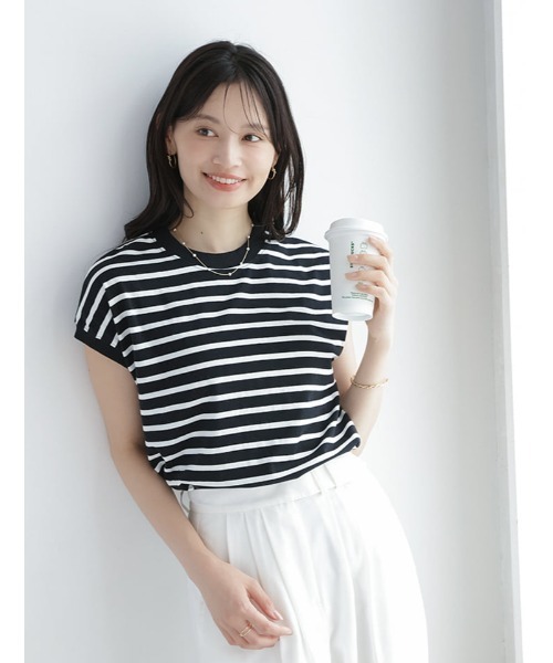 fifth(フィフス)の「プチハイネックプルオーバー(Tシャツ/カットソー・レディース・ホワイト×ネイビー/ブルー/ブラック×ホワイト/ブラック・M)」の4枚目の写真