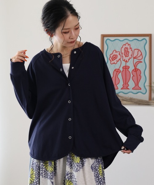 BARNDOOR(バーンドア)の「20天竺ドットカーディガン 26SS(カーディガン/ボレロ・レディース・ネイビー/ロイヤルブルー/アイボリー・FREE)」の2枚目の写真