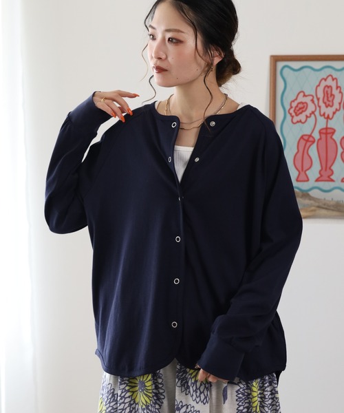 BARNDOOR(バーンドア)の「20天竺ドットカーディガン 26SS(カーディガン/ボレロ・レディース・ネイビー/ロイヤルブルー/アイボリー・FREE)」の5枚目の写真
