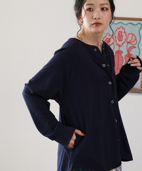 BARNDOOR(バーンドア)の「20天竺ドットカーディガン 26SS(カーディガン/ボレロ・レディース・ネイビー/ロイヤルブルー/アイボリー・FREE)」の6枚目の写真
