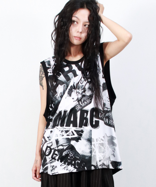 DEMARC（ドゥマーク）の「Street collage oversize sleeveless（Tシャツ/カットソー・レディース・その他・MEDIUM/LARGE）」の3枚目の写真