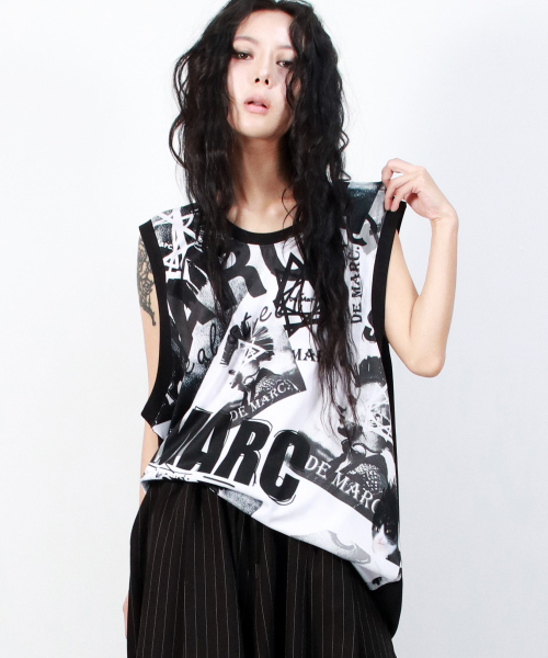 DEMARC（ドゥマーク）の「Street collage oversize sleeveless（Tシャツ/カットソー・レディース・その他・MEDIUM/LARGE）」の4枚目の写真
