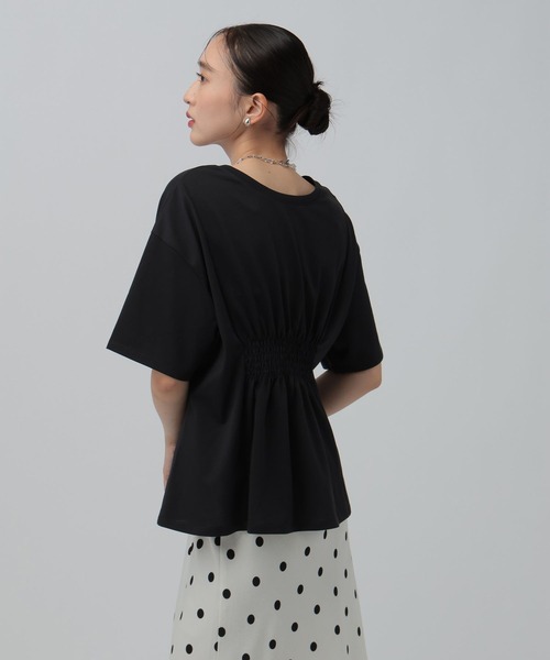 LEPSIM(レプシィム)の「タックペプラムデザインT 815993(Tシャツ/カットソー・レディース・オフホワイト/ブラウン/ブラック・FREE)」の6枚目の写真
